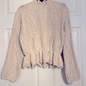 Wishlist cream cableknit sweater Medium